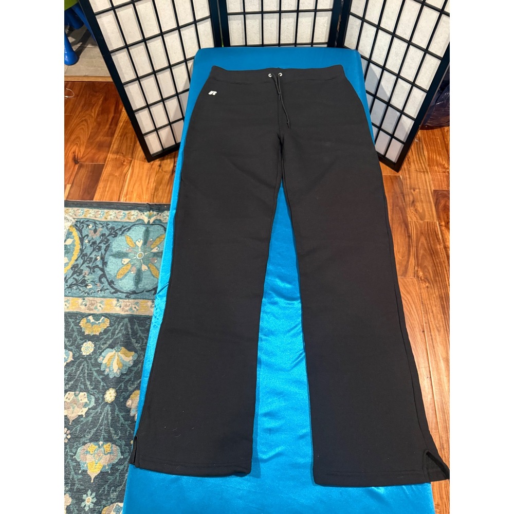 Vintage Russell Athletic Black Wide Leg Sweatpants XL NWOT 35" Inseam